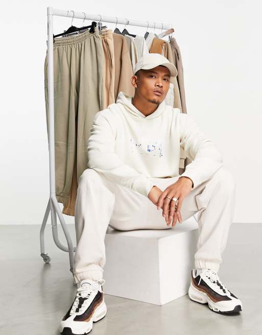 The Couture Club Felpa con cappuccio oversize color crema con