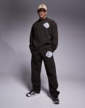 [The Couture Club] The Couture Club fluffy knit emblem trackies in brown (part of a set) M BROWN