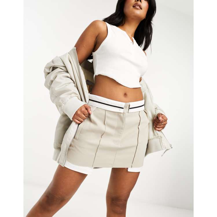 スカート ANDMARY Jessica pleats mini skirt beige Jessica pleats mini skirt