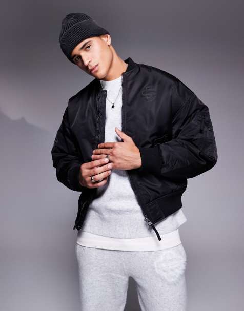 The Couture Club - Giacca bomber oversize nera con emblema - view 1