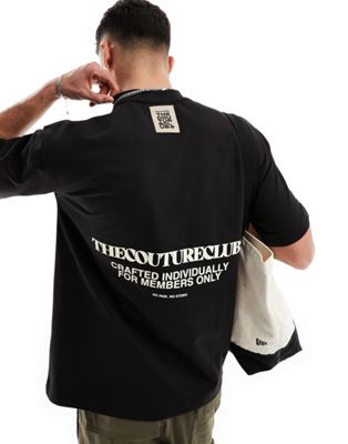 The Couture Club graphic back heavyweight t-shirt in black