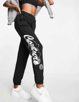 The Couture Club graphic sweatpants in black-Multi