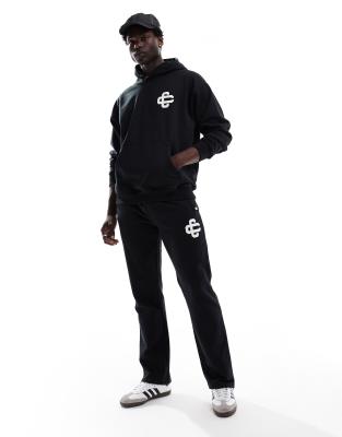 The Couture Club Heavyweight Emblem Sweatpants In Black - Part Of A Set