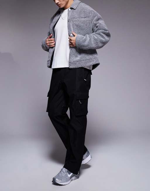 The Couture Club heavyweight nylon cargo pants in black