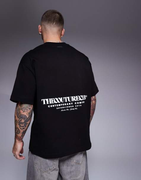 The Couture Club heavyweight t-shirt with logo back print in black - view 1