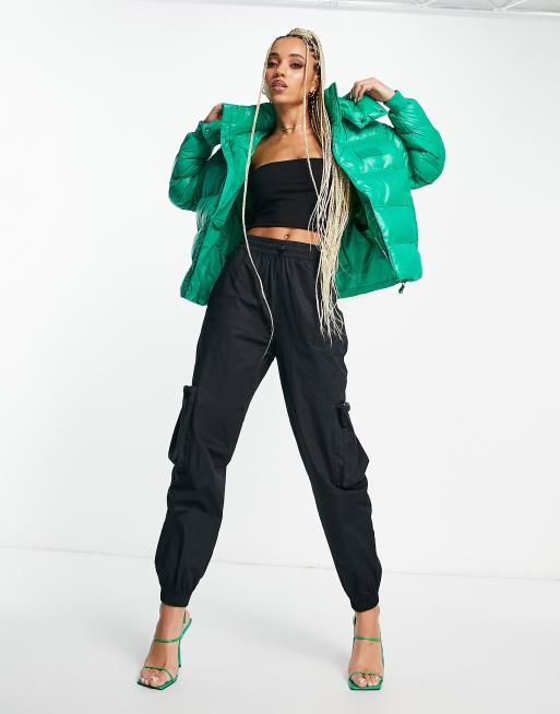 The Couture Club high shine jacket in green, 2 of 4