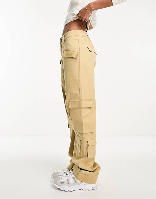 The Couture Club high waist cargos in beige