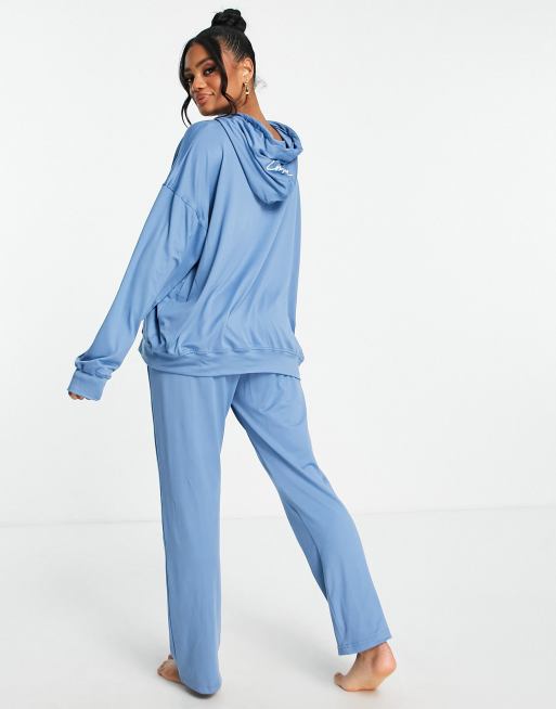 The Couture Club hoodie lounge set in frosty blue ASOS