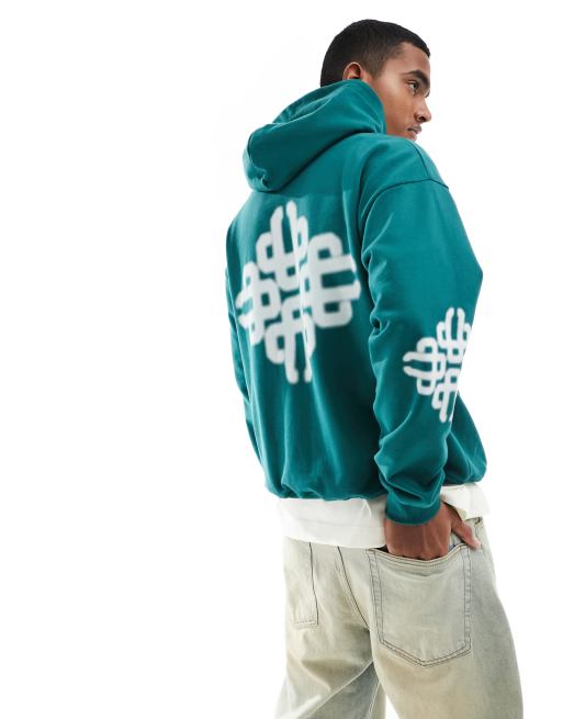 The Couture Club - Hoodie met vervaagd grafisch embleem in vaal groen