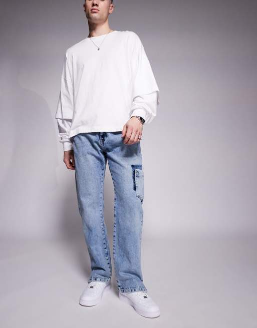 The Couture Club - Jeans met zakken in verwassen blauw