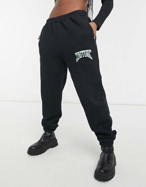 The Couture Club jogger with logo in black