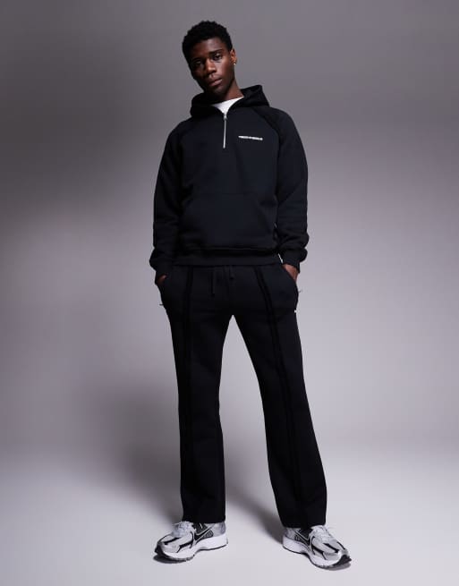 The Couture Club - Joggingbroek met onafgewerkte naad in zwart, deel van co-ord set