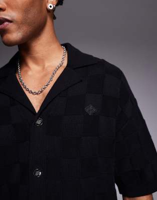 The Couture Club Knit Checkerboard Shirt
