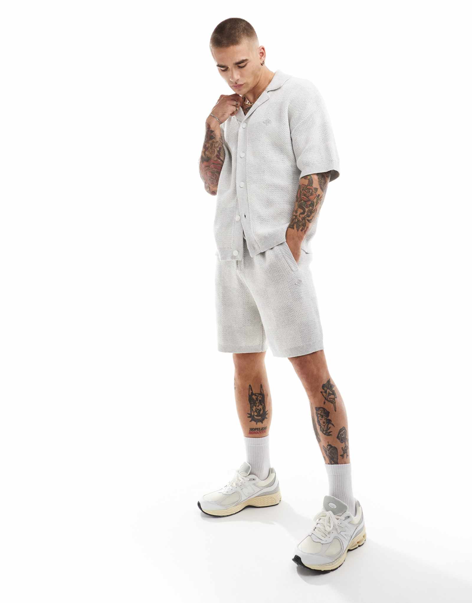 Трикотажные шорты в клетку от Couture Club серого цвета - часть комплекта 15990₽