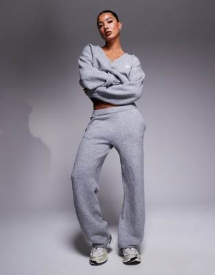 The Couture Club Knitted Relaxed Sweatpants In Gray Heather - Part Of A Set