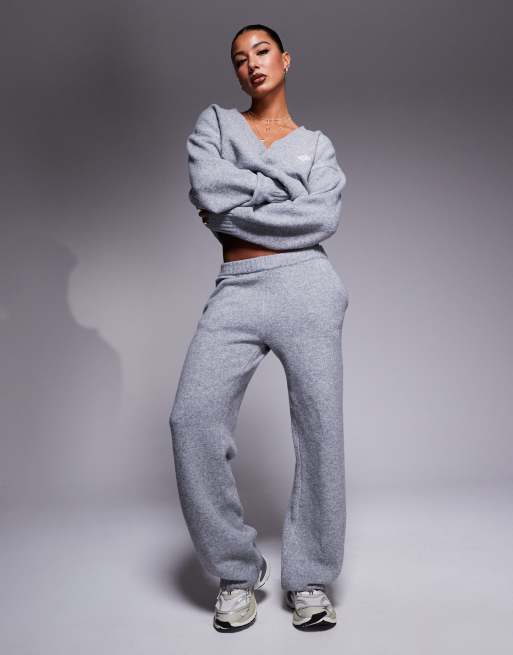 The Couture Club knitted relaxed trackies in grey marl (part of a set)