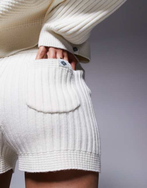 The Couture Club knitted shorts in beige