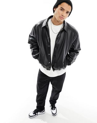 The Couture Club leather look bomber jacket in black - ASOS Price Checker