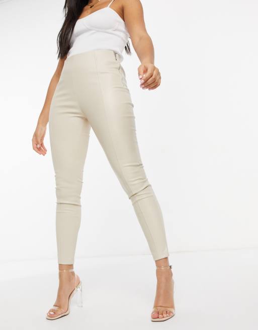 Chocolate Faux Leather Stretch Leggings