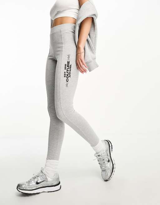 The Couture Club - Legging à logo - Gris