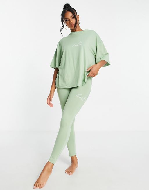 The Couture Club legging lounge set in green, 4 of 4
