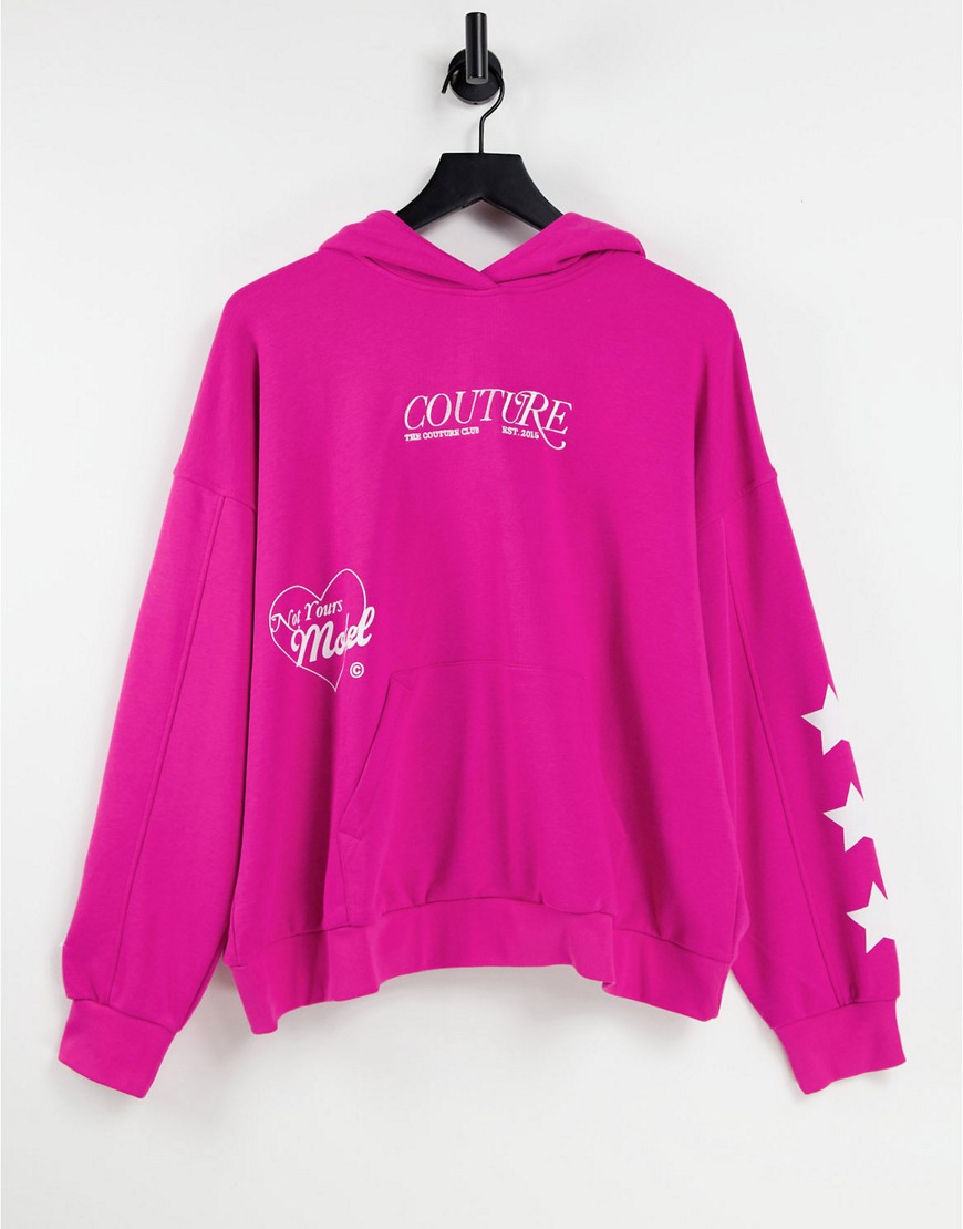 The Couture Club logo hoodie in pink