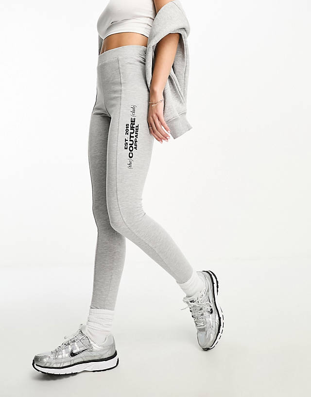 The Couture Club - logo leggings in grey