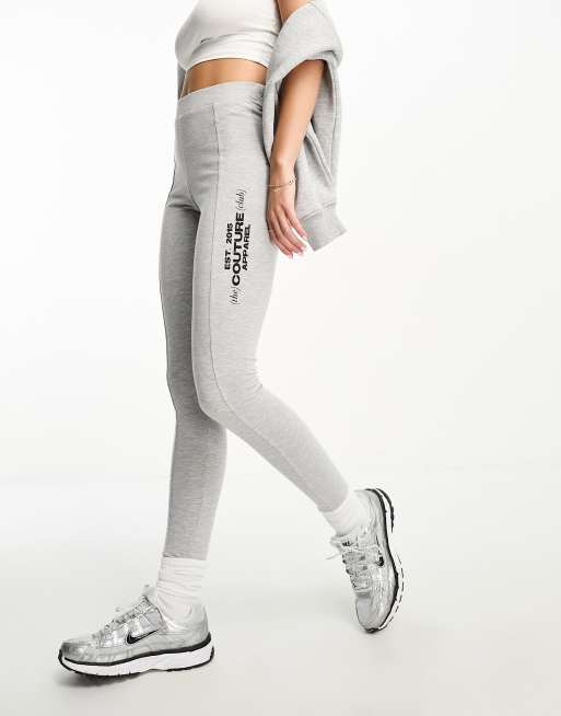 The Couture Club logo leggings in grey