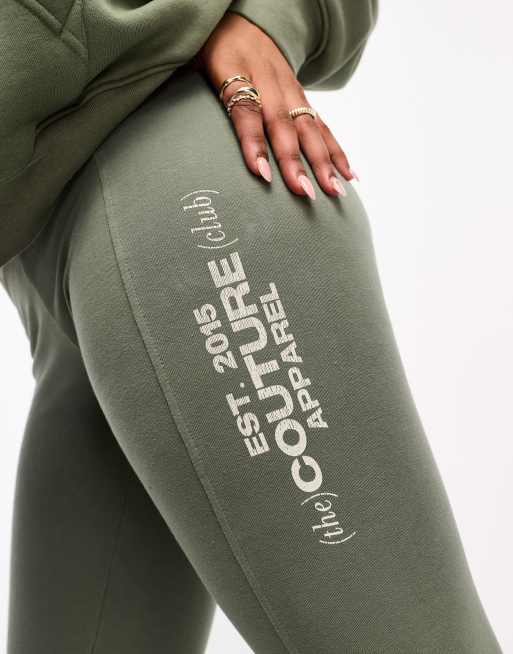 The Couture Club logo leggings in khaki