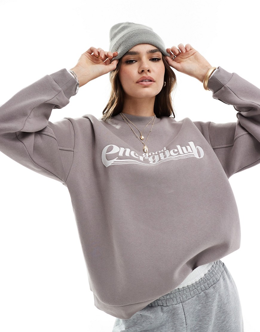 The Couture Club logo sweatshirt in taupe-Neutral