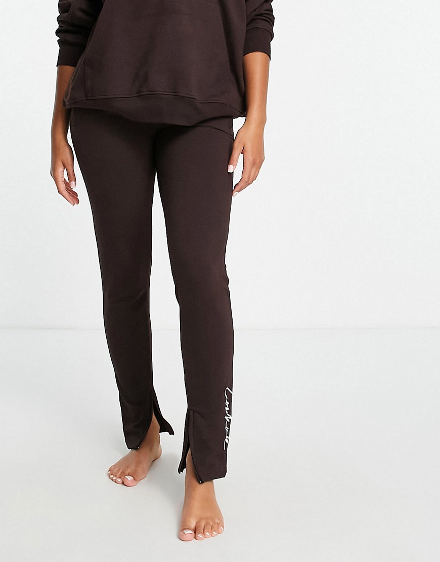 The Couture Club lounge essentials slim fit joggers in brown co-ord