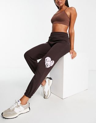 The Couture Club lounge love graphic joggers in brown co-ord