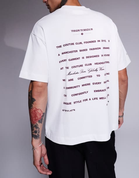 The Couture Club mission statement relaxed t-shirt in white  - view 1