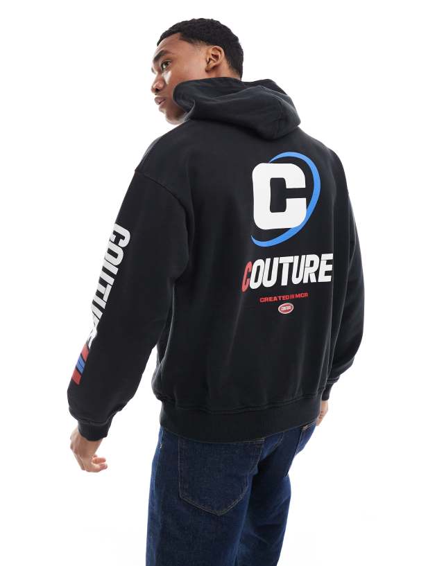 The Couture Club - motocross graphic hoodie in charcoal