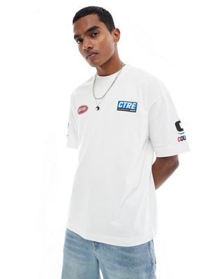 motocross graphic T-shirt in white
