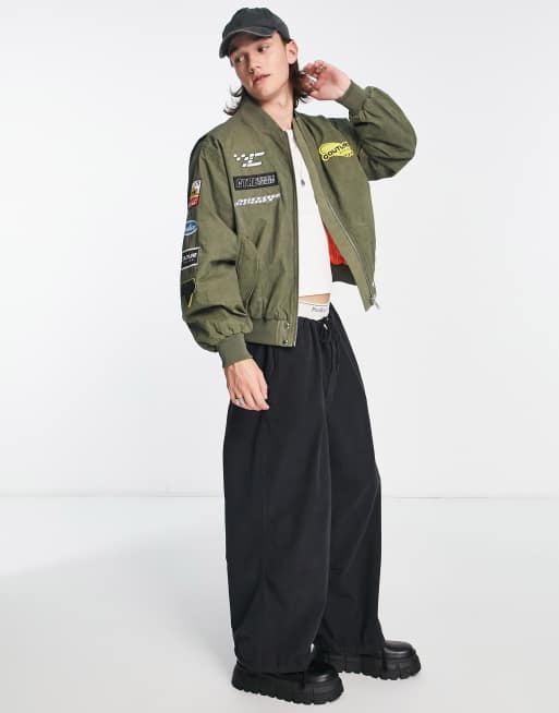 Zara khaki clearance cropped bomber jacket