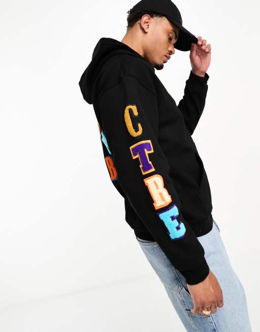 The Couture Club multi badged pullover hoodie in black, 4 of 4
