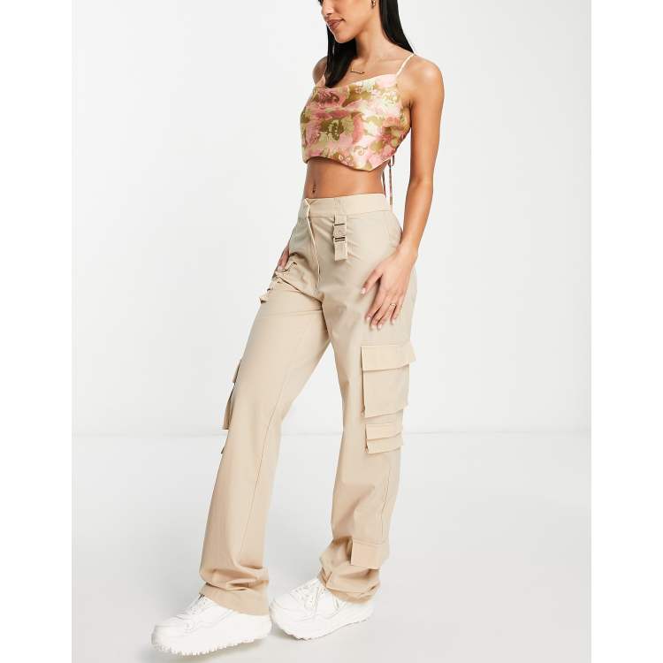 The Couture Club multi pocket cargo trousers in cream