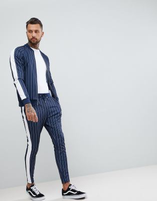 mens pinstripe tracksuit