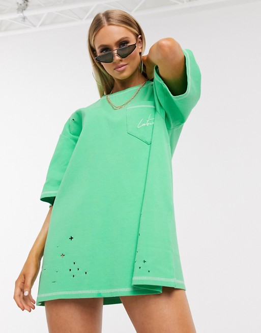 The Couture Club oversize constrast stitch t-shirt dress