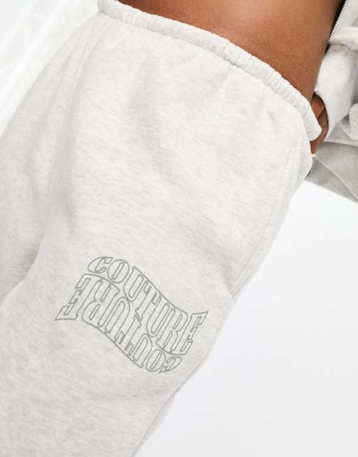 The Couture Club – Oversize-Jogginghose in Hellgrau mit Logo, Kombiteil, 3 von 4