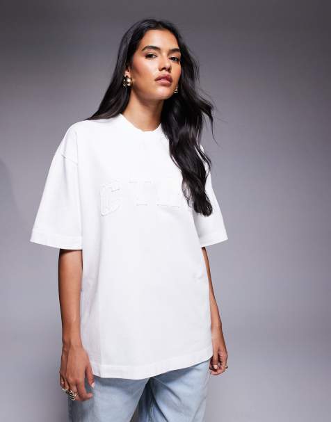 The Couture Club – Oversize-T-Shirt in Weiß mit Logo - view 1