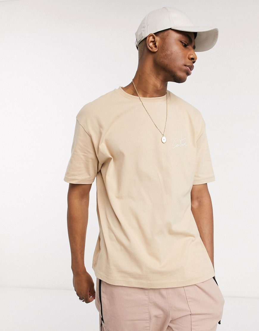 The Couture Club oversized essentials t-shirt in beige