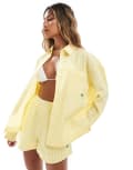 [The Couture Club] The Couture Club oversized gingham shirt in yellow (part of a set) M YELLOW