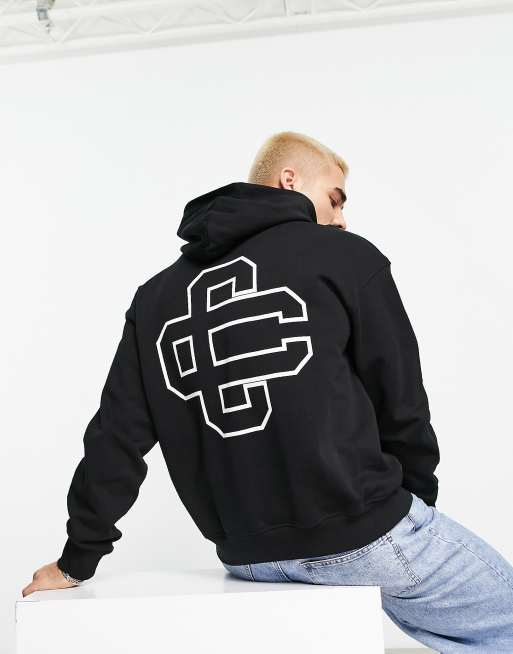 The Couture Club oversized hoodie in black with emblem script logo print, 2 of 4
