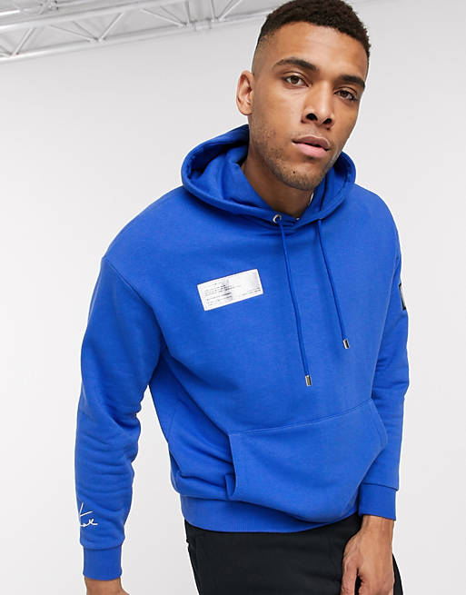 The Couture Club oversized hoodie in cobalt blue with graphic logo | ASOS