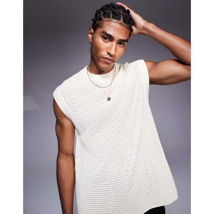 The Couture Club oversized knit tank top in off white | ASOS
