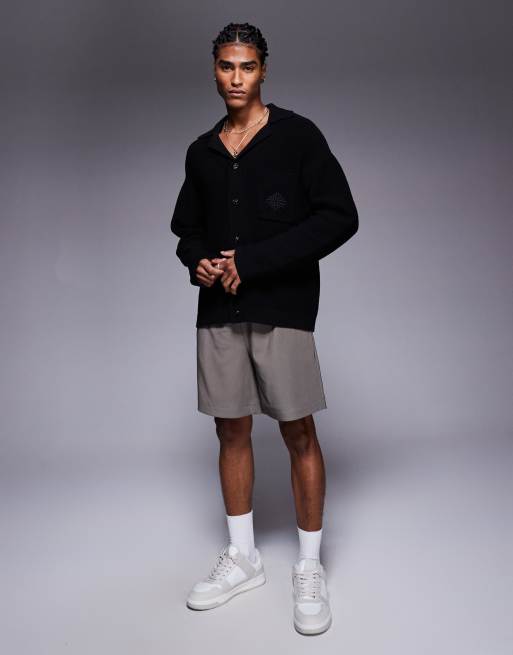 The Couture Club oversized knitted shirt in black, 4 of 4