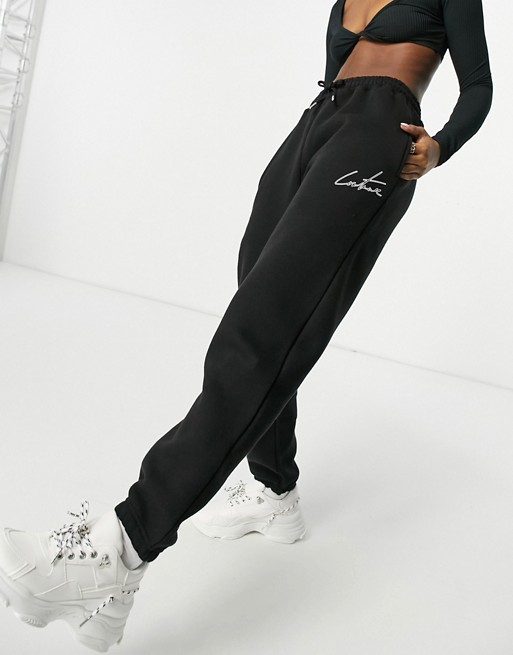 The Couture Club oversized logo high waisted joggers