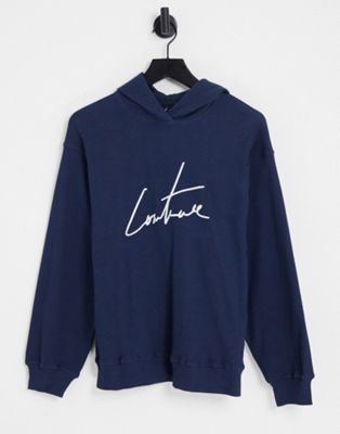 The Couture Club oversized logo hoodie co-ord in navy